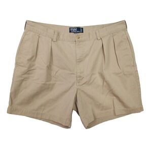 Polo Ralph Lauren Andrew Shorts Mens 40 Khaki Pleated 100% Cotton Vintage 90s